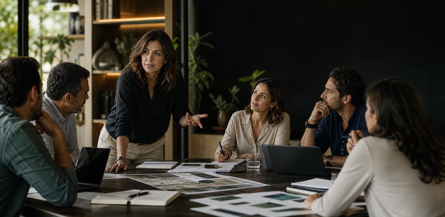 Líder ejecutiva instalando un sistema de capabilities con su equipo